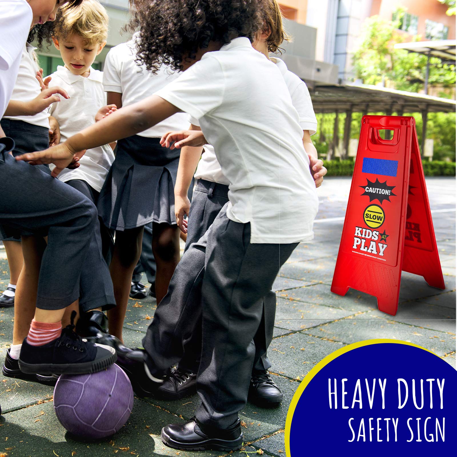 2 Pack Caution Kids at Play Safety Signs - Slow Down Children